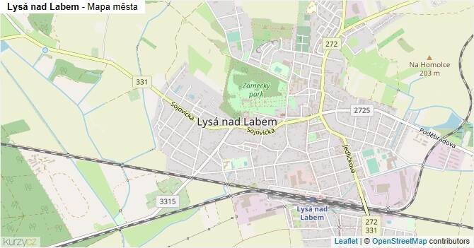 Lysá nad Labem - mapa města