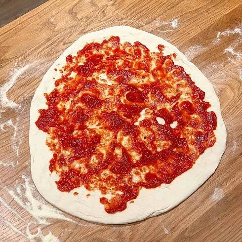 Sourdough pizza tomato pizza sauce base.