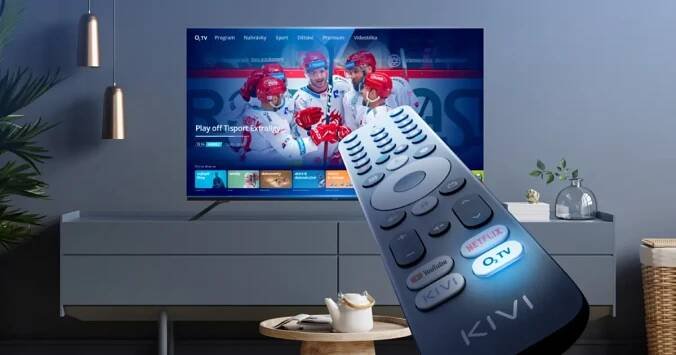 Nová chytrá televize s O2 TV a vlastním tlačítkem na ovladači.