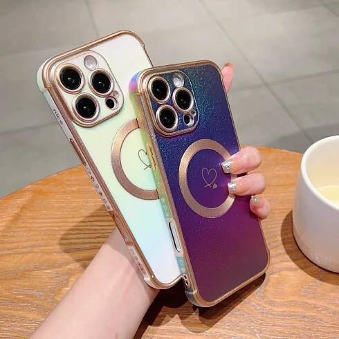 Kryt na iPhone 16 Pro Srdíčko s podporou MagSafe duhový