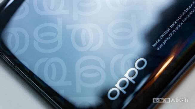 OPPO Reno 4 Pro 5G rear logo pattern close up