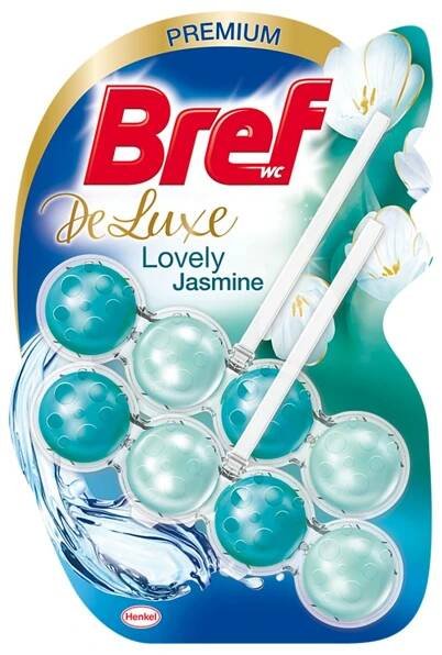 Bref DeLuxe Premium Lovely Jasmine, tuhý WC blok 2 x 50 g