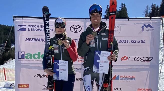 Mistry ČR jsou v obřím slalomu Gabriela Capová a Marek Müller