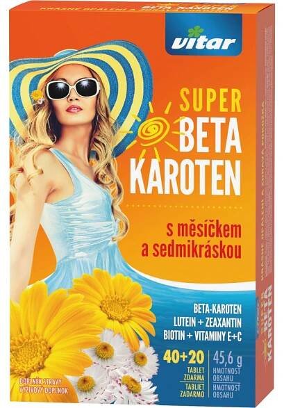 Doplněk stravy Super beta-karoten s měsíčkem a sedmikráskou Vitar levně | Kupi.cz