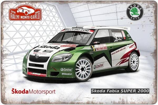 plechová cedule - Škoda Fabia SUPER 2000 - Rallye Monte-Carlo 2010