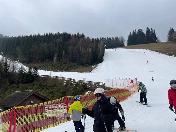 Dojezd modré sjezdovky na Kohútce