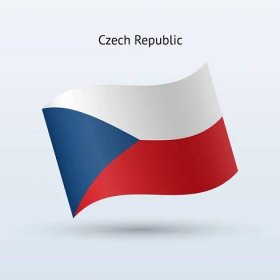 Česká republika vlajka mávání formuláře. — Ilustrace
