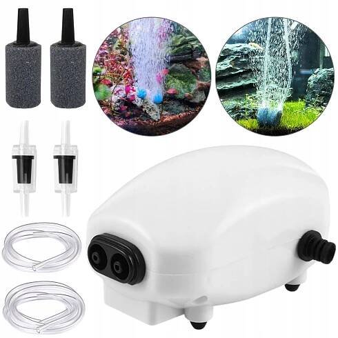 PROVZDUŠŇOVAČ PRO AKVÁRIUM KOMPLETNÍ SADA ULTRA TICHÁ PUMPA 7v1 2x160L/h