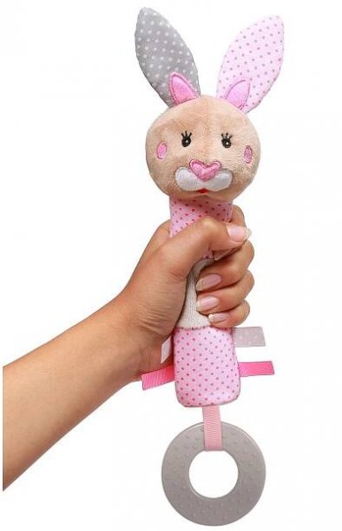 BABYONO Hračka pískací s kousačkou zajíček Julia 6m+ | feedo.cz