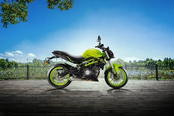 A Benelli 302S park in countryside 