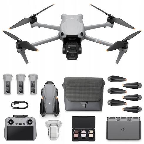 Dron DJI Air 3S Fly More Combo Kamera 4K Ovladač RC 2 s obrazovkou Příslušenství