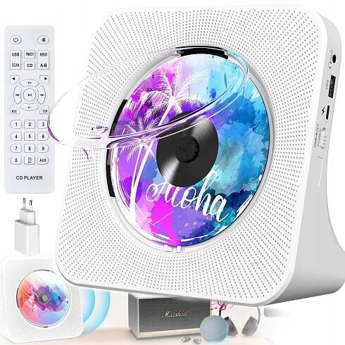PŘENOSNÝ PŘEHRÁVAČ CD REPRODUKTOR BLUETOOTH RÁDIO AUX USB FM MP3 + DÁLKOVÉ OVLÁDÁNÍ