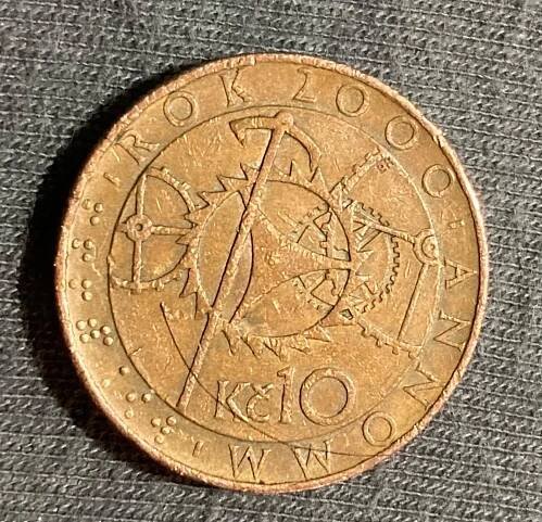 10Kč - rok 2000 - orloj - Numismatika