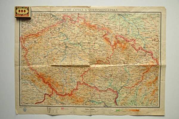 ZEMĚ ČESKÁ A MORAVSKOSLEZSKÁ - MAPA - 1946