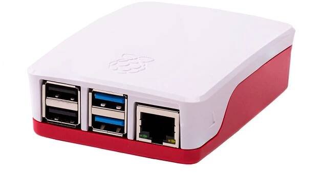 Oficiální Raspberry Pi 4B krabička, malinová/bílá - RPishop.cz