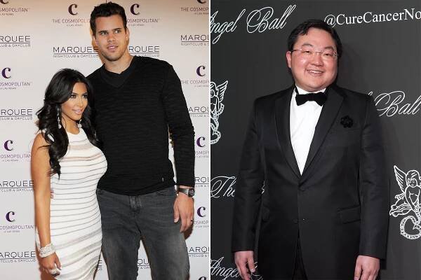 Kim Kardashian and Kris Humphries in 2011 and Jho Low