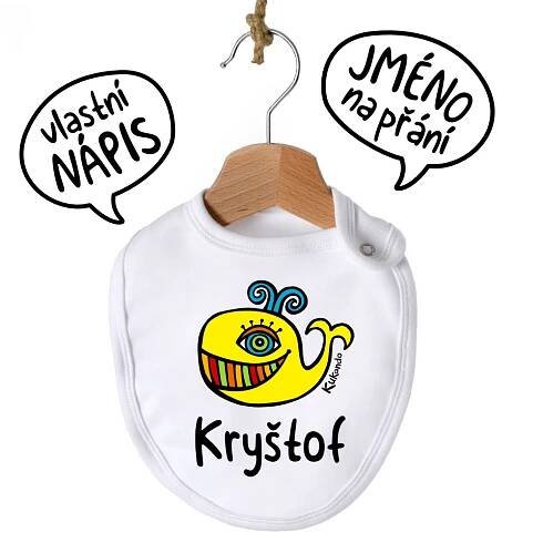 Dětský bryndák se jménem na přání VELRYBA