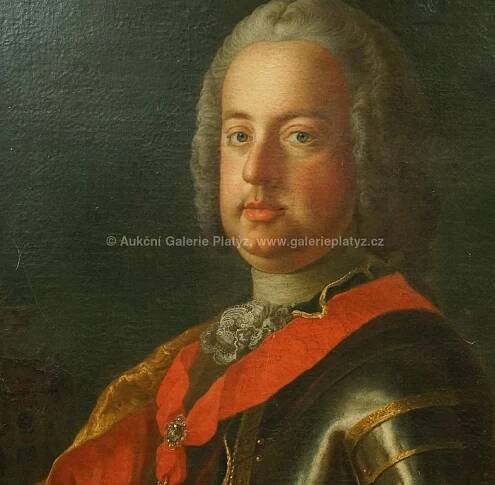 Neznačeno / Portrét Františka I. Štěpána Lotrinského - detail aukce « Aukce « Aukční Galerie Platýz