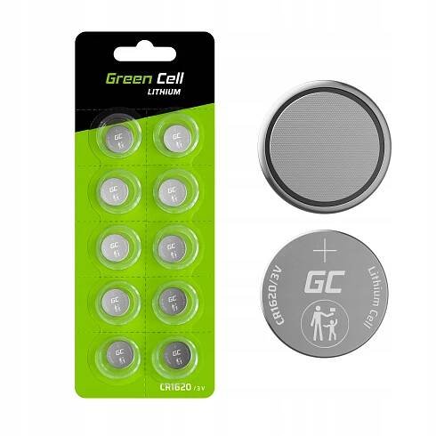 Knoflíková baterie CR1620 lithiová Green Cell 3V Velký blistr baterie 10 kusů