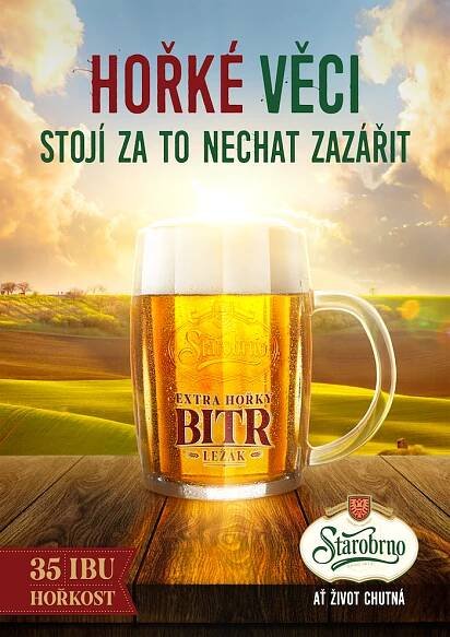 Ukázka klíčového vizuálu k uvedení hořkého ležáku Starobrno Bitr, zdroj: Heineken