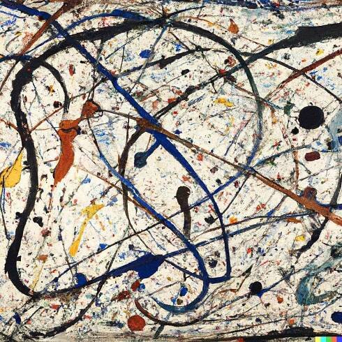 the discovery of gravity, painting by Jackson Pollock