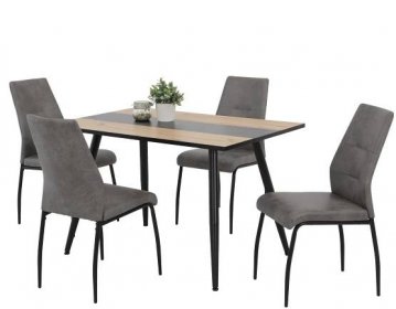 Set stůl a židle jídelní set jane g dub artisan/šedá