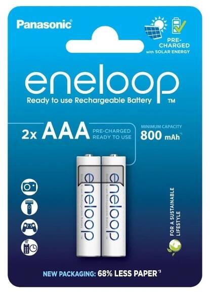 Panasonic - 2 ks Nabijecí baterie AAA Eneloop 800 mAh