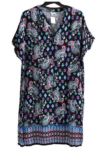 Dámské černé šaty s barevnou aplikací  / M§Co / XXL (48) UK 20  / ANGLIE