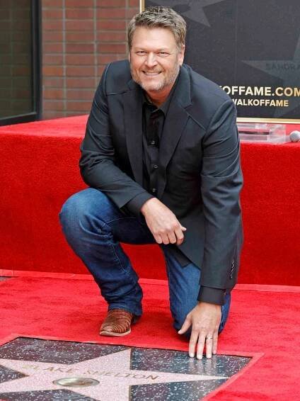 Blake Shelton poses at his Star Ceremony on The Hollywood Walk Of Fame on May 12, 2023 in Hollywood, California.
