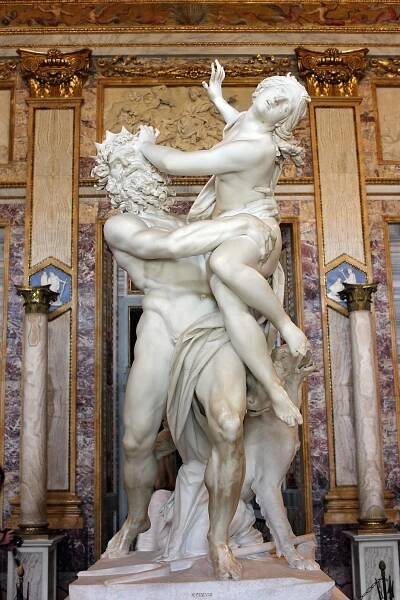 Socha gian lorenzo bernini, znásilnění proserpine, galleria borghese, Řím, Itálie — Stock obrázek