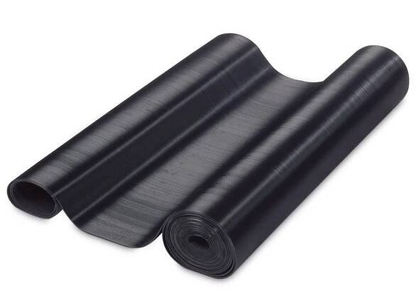 Černá gumová rohož (metráž) DEFENDER RILLS MAT - délka 1 cm, šířka 70 cm, výška 0,26 cm