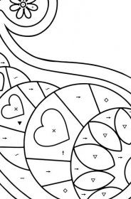 Omalovánka Paisley Se Srdíčky - Omalovánka podle Symbolů pro děti