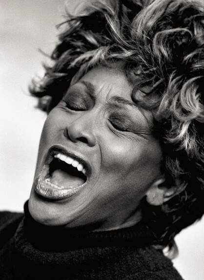 close up of tina turner singing