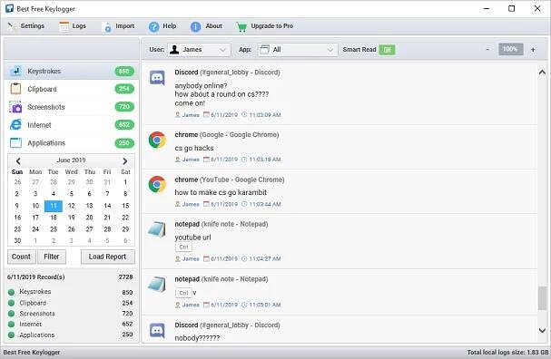 Keystroke Records por Best Free Keylogger