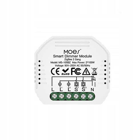 Přepínač stmívače Modul ZIGBEE TUYA 2 GANG