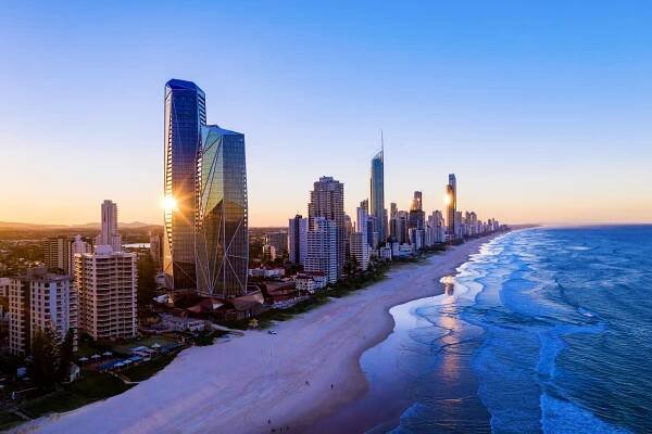Sunset over the City of Gold Coast - one of the best things to do in Australia
