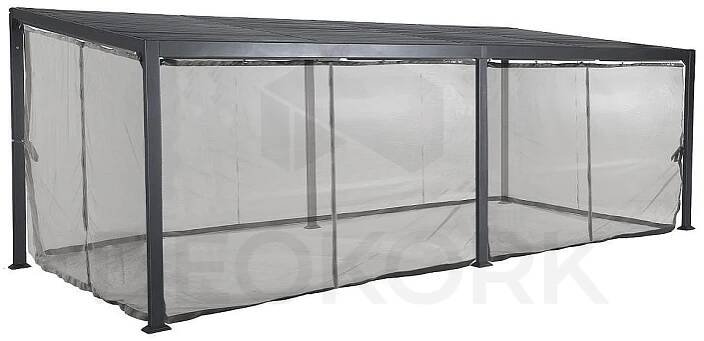 Zahradní hliníkový altán LUXURY 7,2x3 m (grafit)