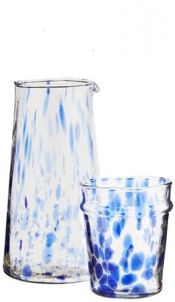 Skleněný džbán z brokového skla Blue/Clear 900 ml