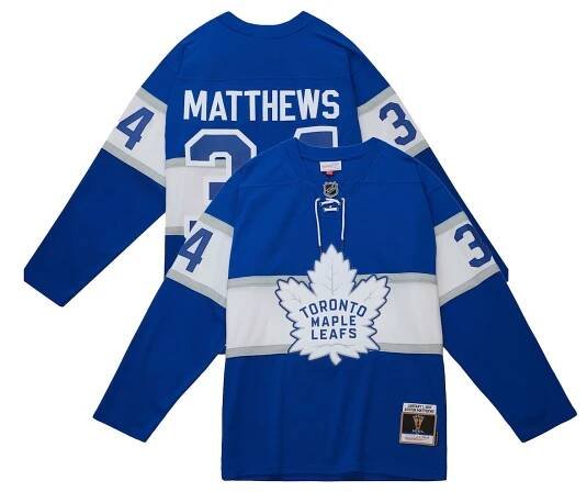 Toronto Maple Leafs Auston Matthews 1995 Power Play Centennial Classic Jersey by Mitchell & Ness - Blue - Mens