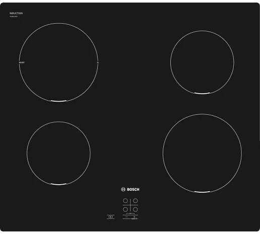 Bosch Serie 2 PUG611AA5E varná deska Černá Pracovní deska 60 cm Indukční varná deska se zónami 4 zóna/zón