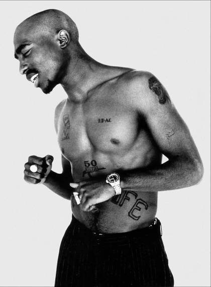 tupac shakur 50 niggaz and AK47 tattoo