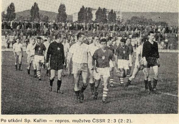 Československý národní tým  zdolal při slavném přípravném souboji Kuřim 3:2.