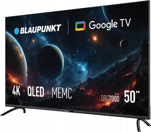 TELEVIZE BLAUPUNKT 50 PALCŮ 4K UHD QLED GOOGLE TV DOLBY ATMOS VISION HDR10+ Výška výrobku se stojanem 69.9 cm