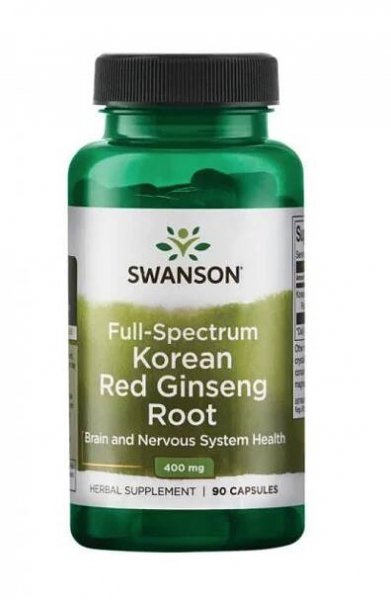 Swanson Full Spectrum Korean Red Ginseng Root (korejský ženšen), 400 mg, 90 kapslí