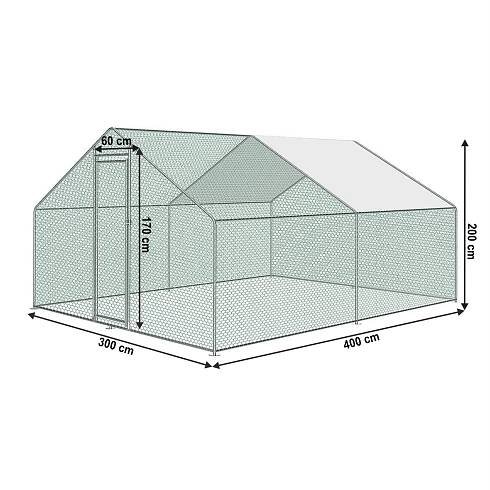 Výběh s plachtou pro zvířata, stříbrná, 3x4 m, INKOKY TYP 3 | Kondela.cz
