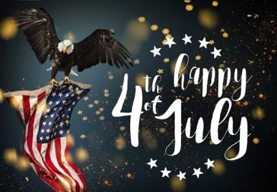 Inscription Happy 4th of July with USA flag. National day. — Stock Image