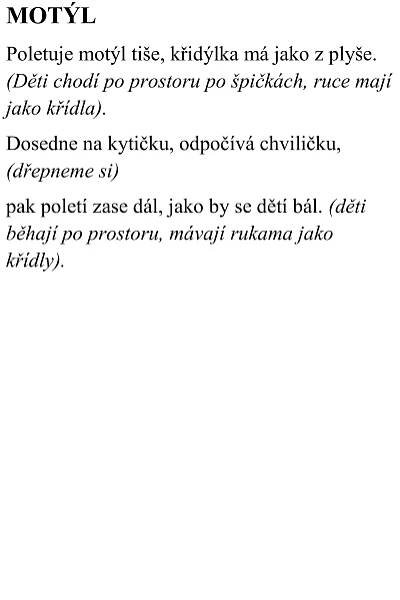 básnička motýl