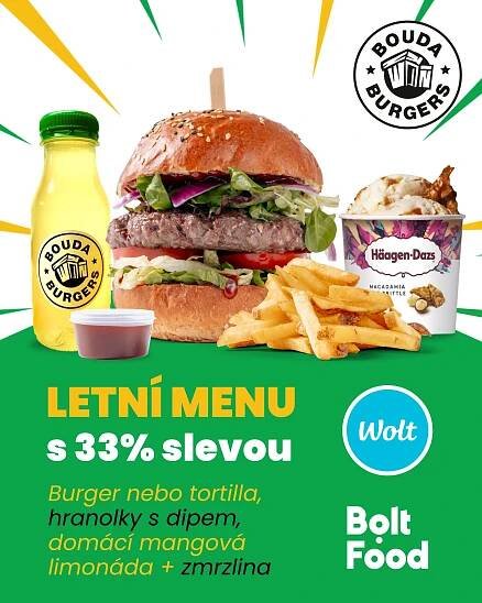Letní menu Bouda Burgers v Českých Budějovicích: Chuť léta se slevou 33 %