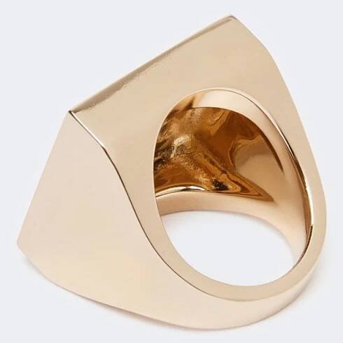 Square ring with logo - GOLD - Max Mara - 3