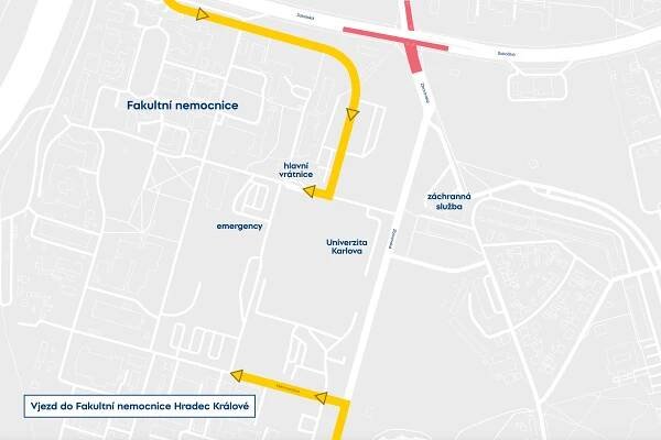 Jak se dostat do FNHK (II. etapa): Hradec Králové